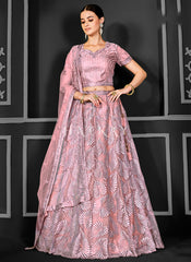 Lavender Sequins Embroidery Bridal Lehenga Choli