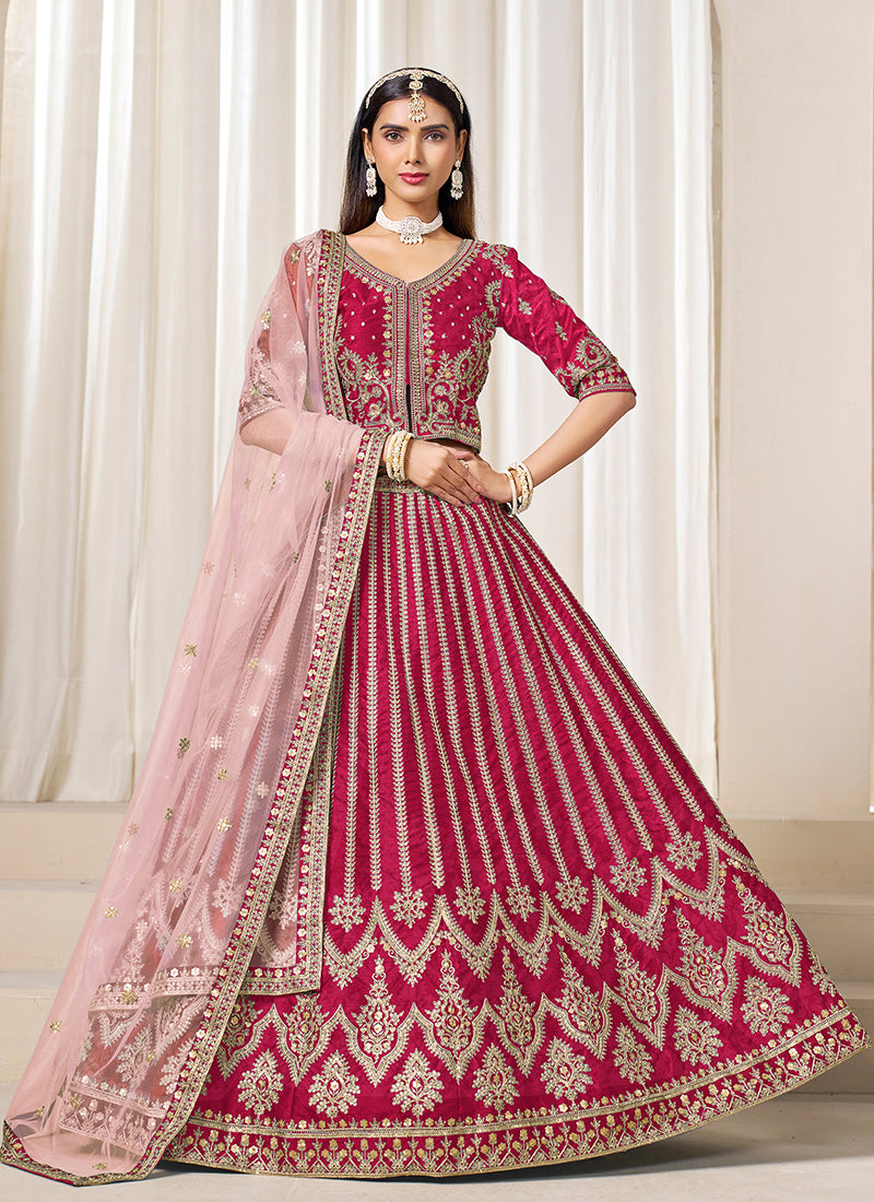 Red Traditional Embroidery Wedding Lehenga Choli