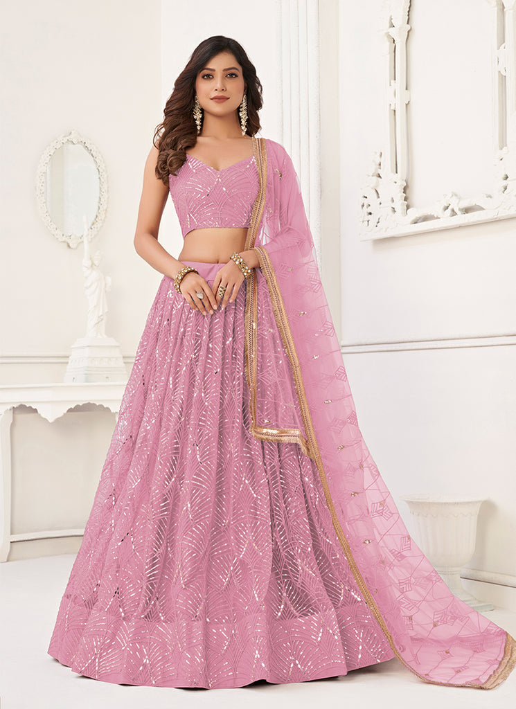 Blush Pink Traditional Wedding Lehenga Choli