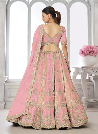 Soft Pink Embroidery Bridal Lehenga Choli