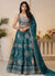 Turquoise Traditional Embroidery Bridal Lehenga Choli