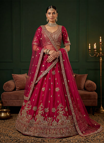 Pink Traditional Embroidered Lehenga Choli