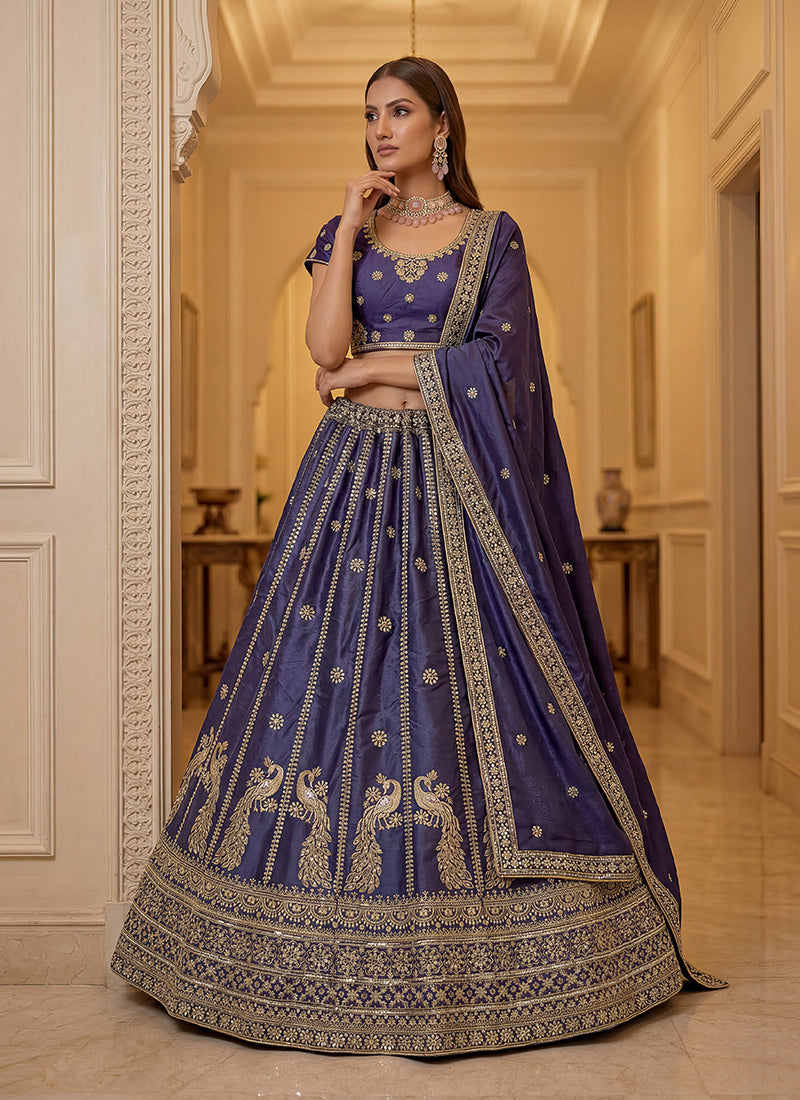 Buy Violet Lehenga Choli