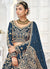 Teal Blue Traditional Embroidery Wedding Lehenga Choli