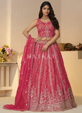 Rich Pink Embroidery Bridal Lehenga Choli