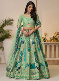 Green Traditional Embroidery Bridal Lehenga Choli