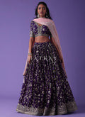 Purple And Pink Embroidered Lehenga Choli