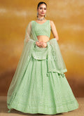 Light Green Embroidered Party Wear Lehenga Choli