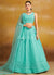 Teal Blue Embroidered Party Wear Lehenga Choli