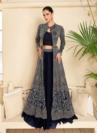 Embroidered Lehenga Western Lehenga Online Shopping Tempting Beige Embroidered Designer Indo Western Dress Embroidered Lehenga Western Lehenga Online Shopping Tempting Beige Embroidered Designer Indo Western Dress