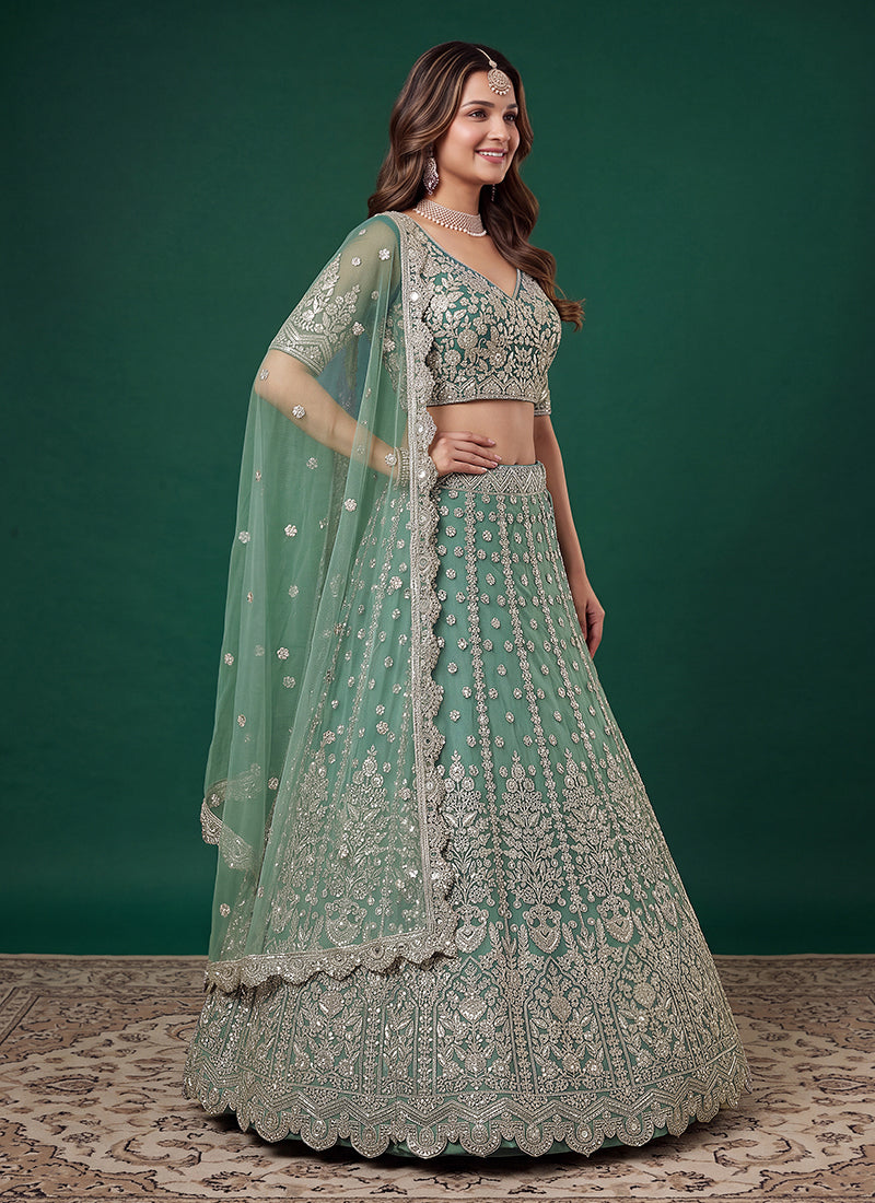 Buy Green Lehenga Choli In UK