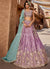Purple And Teal Embroidered Bridal Lehenga Choli