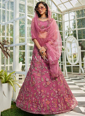 Blush Pink Multi Embroidery Lehenga Choli
