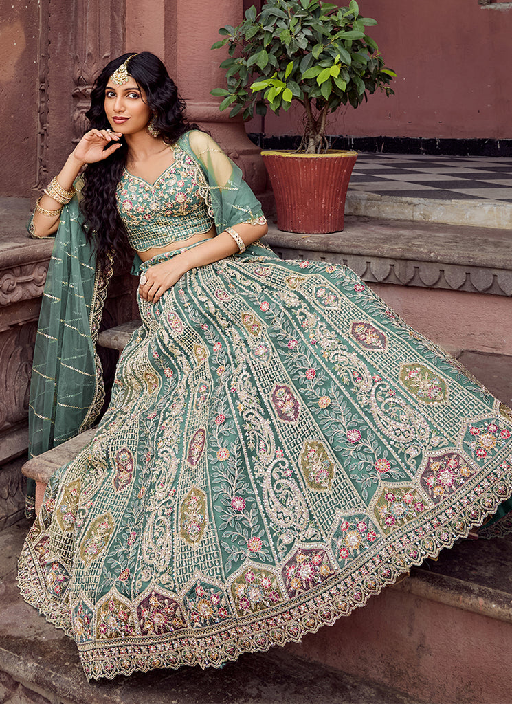 Shop Green Lehenga Choli Online