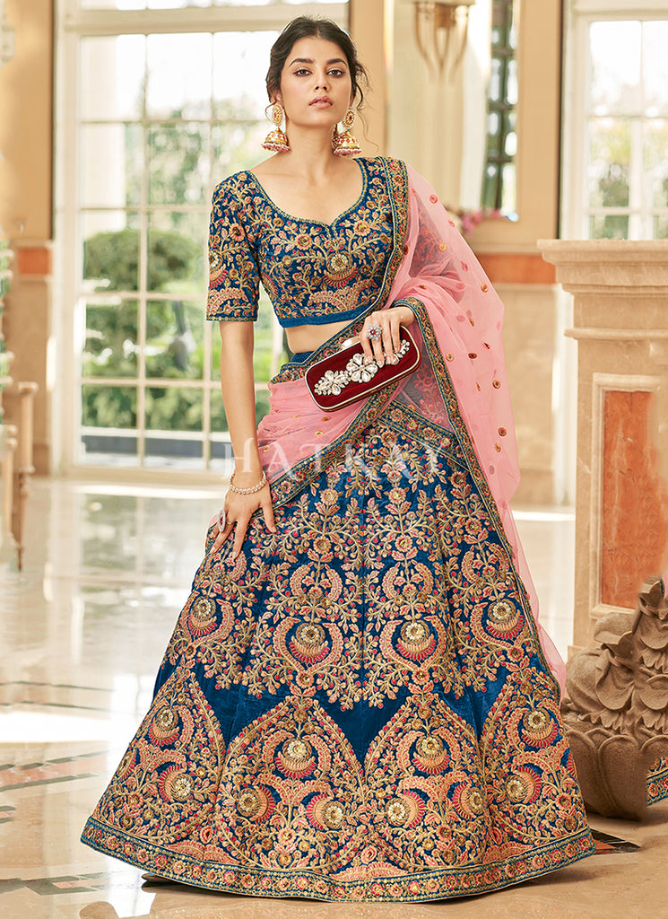 Indian Lehengas Online: Buy Indian clothes & Asian lehenga choli in various styles at best prices from Hatkay.