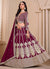Maroon Embroidered Silk Lehenga Choli