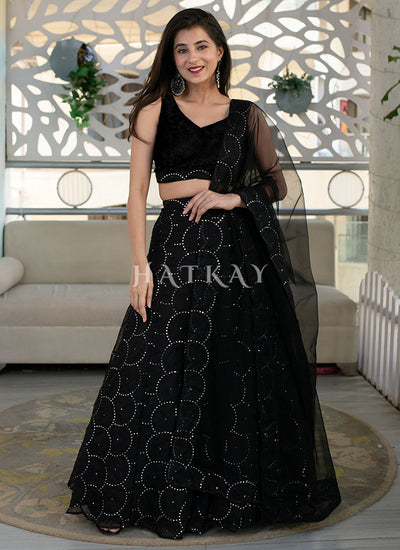 Black Embroidered Party Wear Lehenga Choli