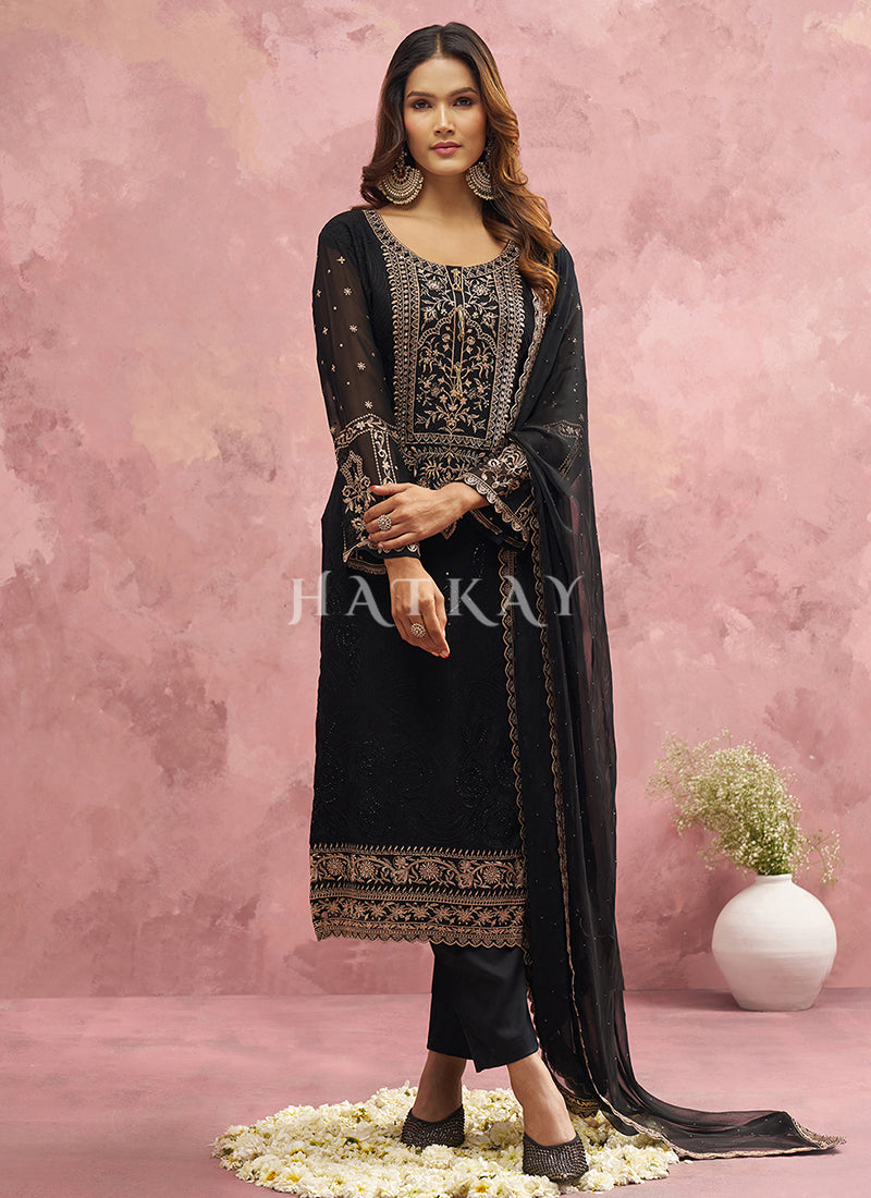 Black Embroidery Salwar Suit