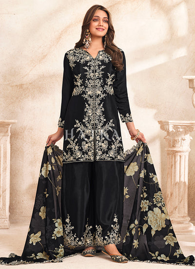 Black Embroidery Pakistani Pant Suit