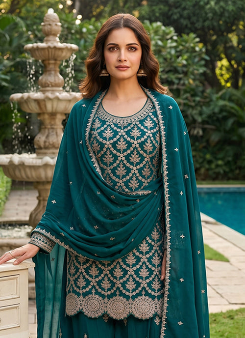 Buy Green Plazzo Suit In USA