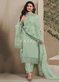 Light Green Embroidered Straight Cut Suit