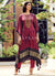 Cherry Red Embroidery Kaftan Style Pant Suit