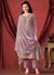 Purple Embroidery Pant Style Suit