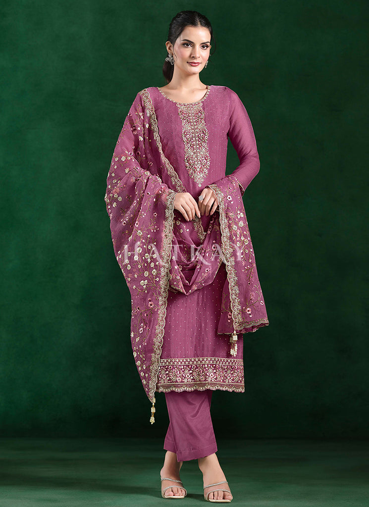 Pink Embroidery Salwar Kameez Suit