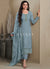 Sky Blue Embroidered Straight Cut Suit