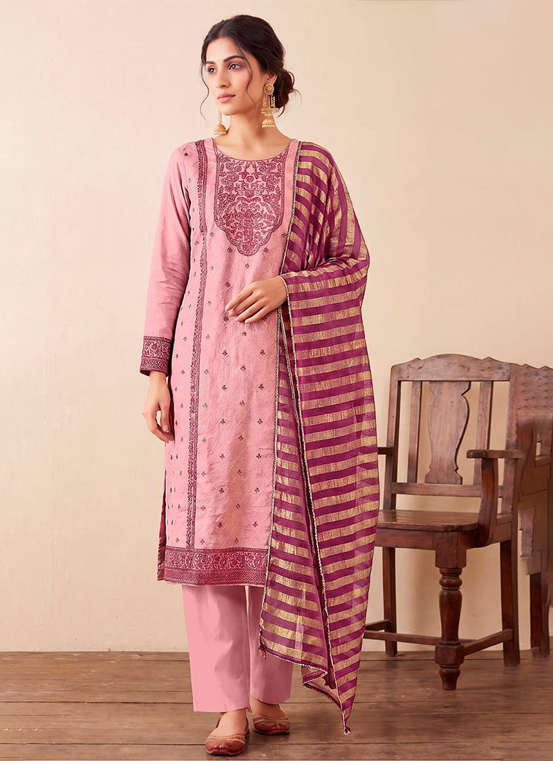 Pink Embroidery Traditional Salwar Suit