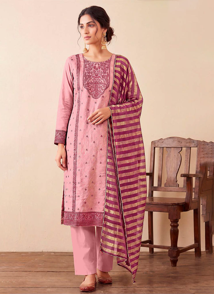 Pink Embroidery Traditional Salwar Suit