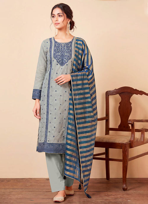 Blue Embroidery Traditional Salwar Suit