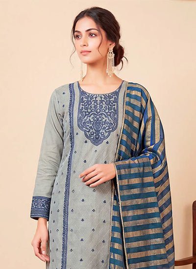 Blue Embroidery Traditional Salwar Suit