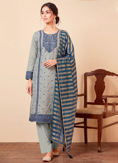 Blue Embroidery Traditional Salwar Suit