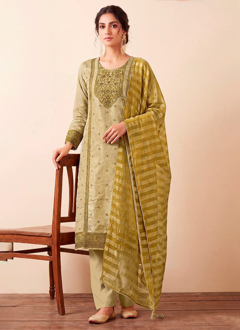 Green Embroidery Traditional Salwar Suit