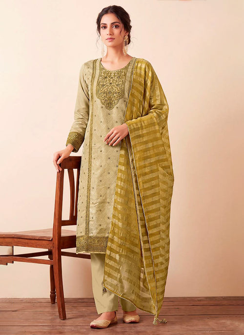Green Embroidery Traditional Salwar Suit