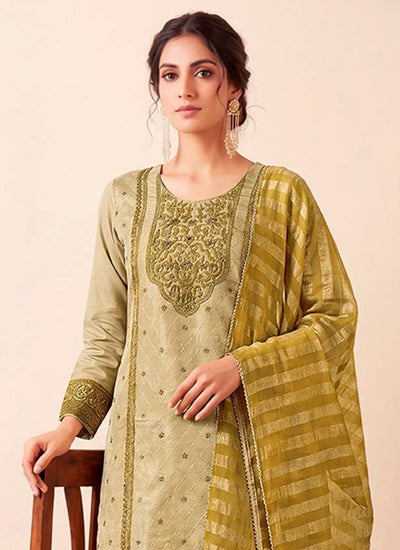 Green Embroidery Traditional Salwar Suit