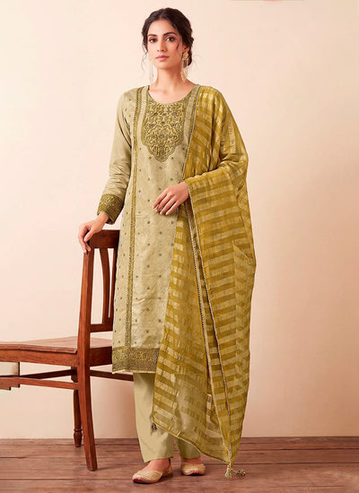 Green Embroidery Traditional Salwar Suit