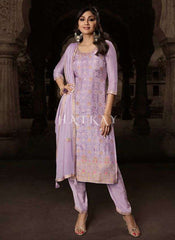 Lavender Embroidered Salwar kameez