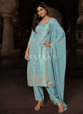 Sky Blue Embroidered Salwar kameez