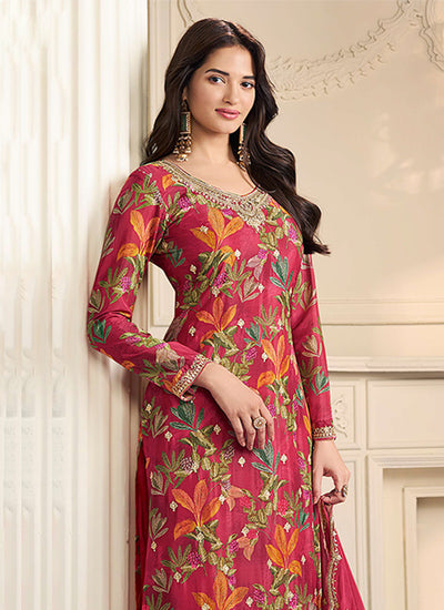 Red Embroidery Salwar Suit