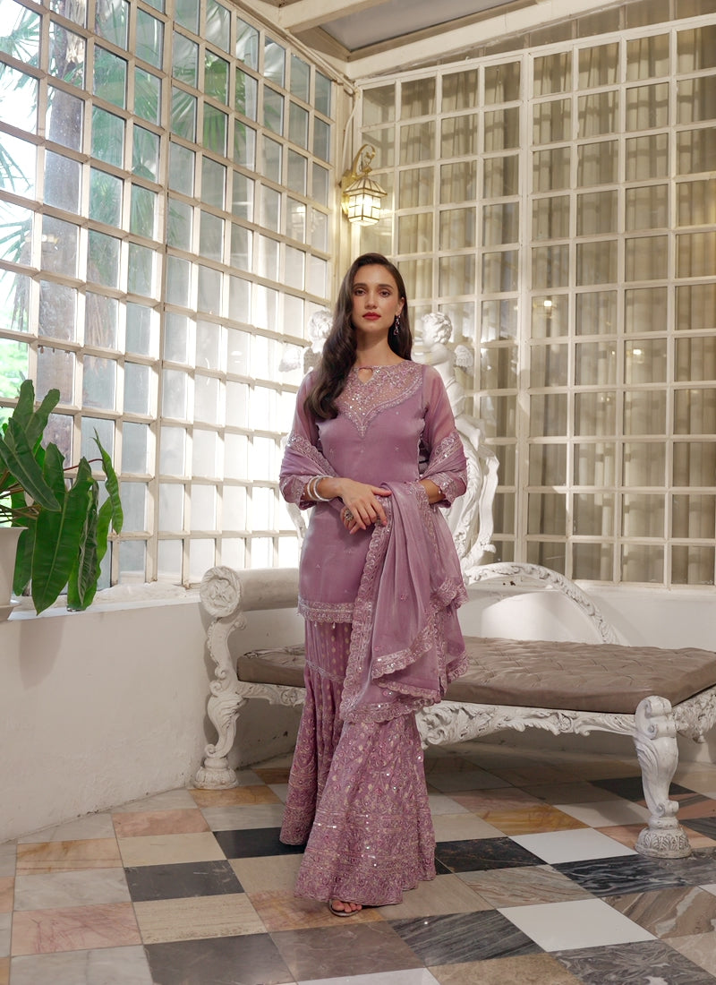 Laila – Lavender Gharara Set