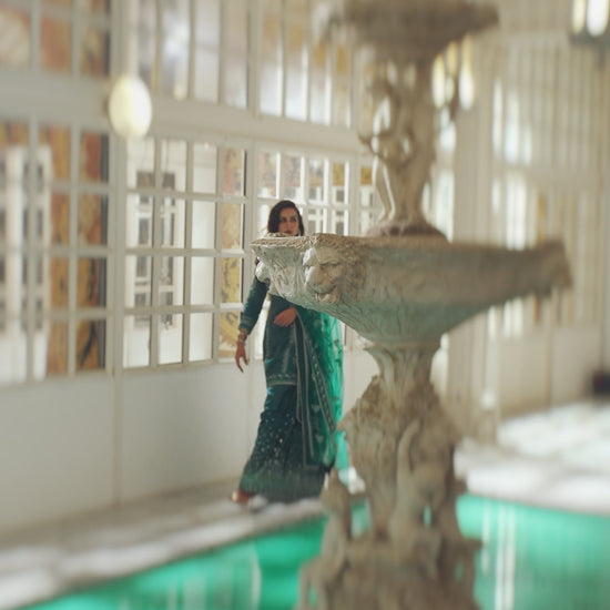 Ghazal – Jade Green Sharara Set