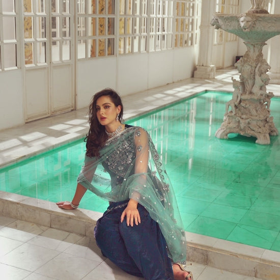 Mehr – Teal Blue Patiala Set