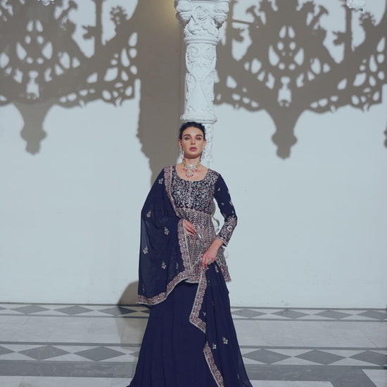 Nayaab – Midnight Navy Lehenga Set