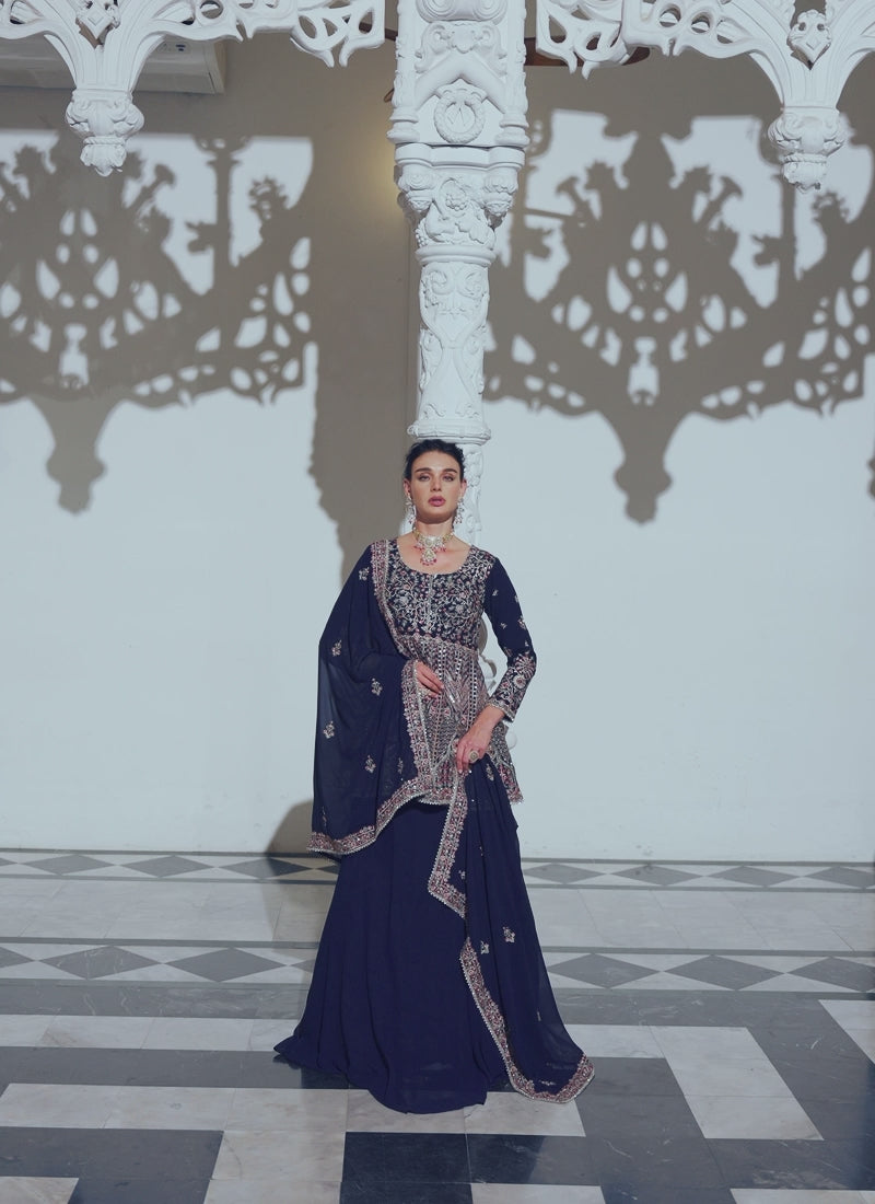 Nayaab – Midnight Navy Lehenga Set