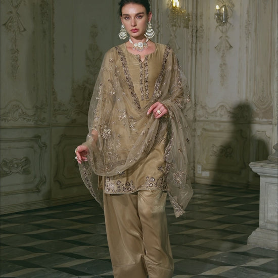 Noor – Champagne Gold Farshi Salwar Set