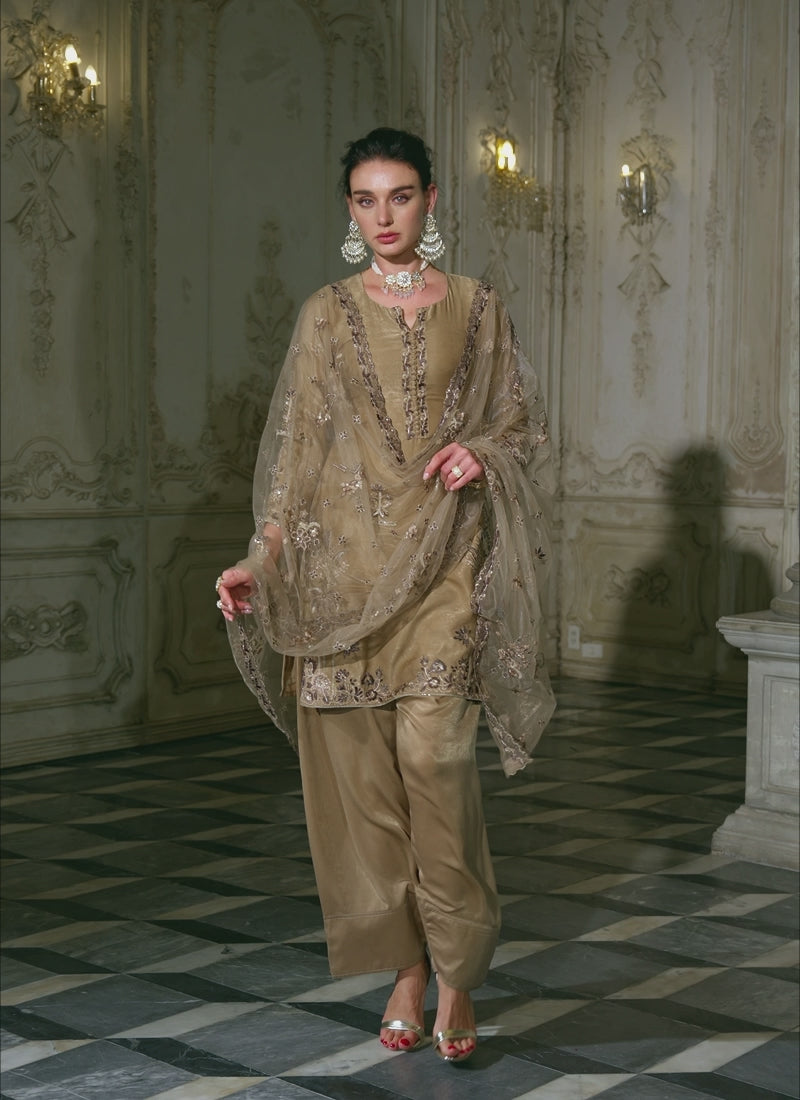 Noor – Champagne Gold Farshi Salwar Set