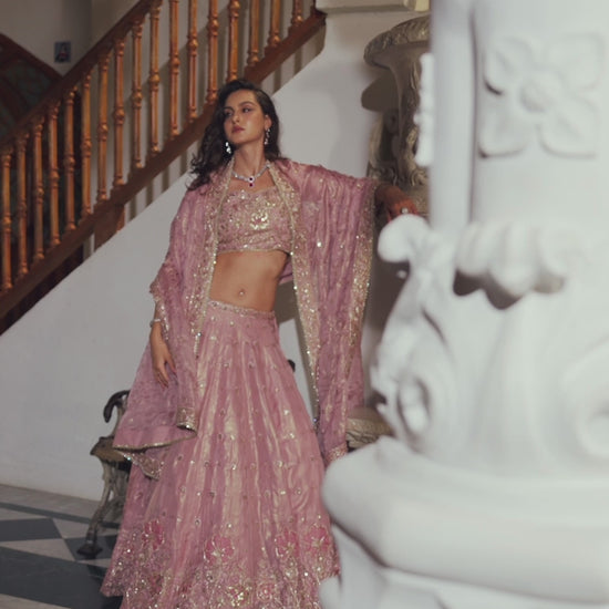 Nazm – Rose Pink Lehenga Set