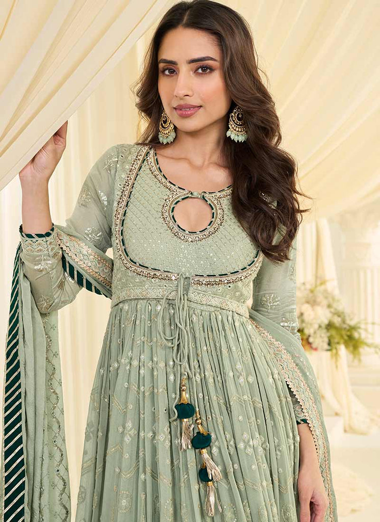sage green anarkali dress Pernia's Pop Up Shop